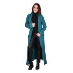 Platinum Ζακέτα Πετρόλ Γυναικεία Μακριά Casual Με Σκισίματα All Day Free Size - IT-10019