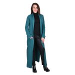 Platinum Ζακέτα Πετρόλ Γυναικεία Μακριά Casual Με Σκισίματα All Day Free Size - IT-10019 - Image 2