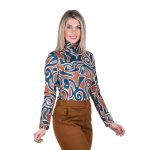 Platinum Μπλούζα Ταμπά - Μπλε Εμπριμέ Γυναικεία Με Ζιβάγκο Λεπτή Casual All Day - IT-101-KC - Image 2