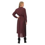 Platinum Φόρεμα Γκρενά Δαμασκηνί Γυναικείο Midi Με Ντεκολτέ Ασύμμετρο All Day - IT-1017-DA - Image 2