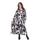 Platinum Φόρεμα Ασπρόμαυρο Με Μαύρα Σχέδια Γυναικείο Μακρύ Με Ντεκολτέ All Day Free Size - IT-128-KC-BW - Image 3