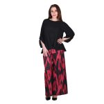 Platinum Παντελόνι Κόκκινο Με Μαύρα Σχέδια Γυναικείο All Day Free Size - IT-129-KC-R