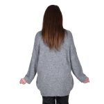 Platinum Γυναικείο Γκρι Πουλόβερ Φαρδύ Με Μακρύ Λαιμό Νεανικό Casual All Day Free Size - IT-148-GR - Image 3