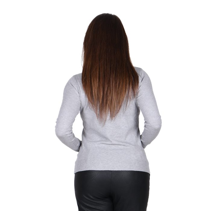 Platinum Μπλούζα Γκρι Γυναικεία Ζιβάγκο Λεπτή Casual All Day Free Size - IT-1912 - Image 3