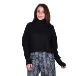 Platinum Μπλούζα Μαύρη Γυναικεία Με Ζιβάγκο Casual Φαρδιά Νεανική All Day - IT-20258-B