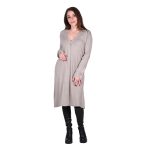 Platinum Φόρεμα Μόκα  Γυναικείο Πλεκτό Κοντό Με Ντεκολτέ All Day - IT-2310-MK