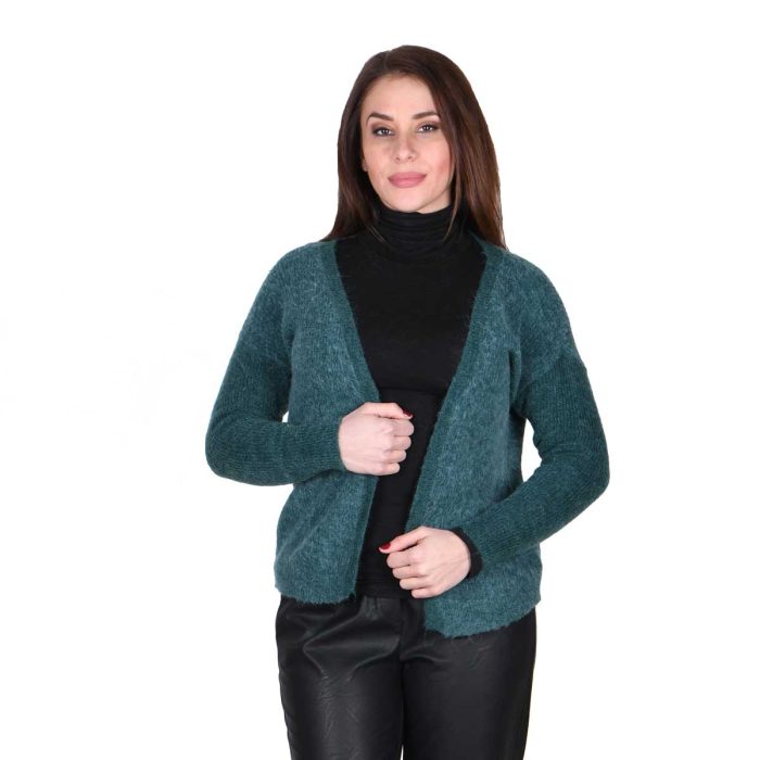 Platinum Ζακέτα Πετρόλ Γυναικεία Πλεκτή Casual All Day Free Size - IT-2855800 - Image 3