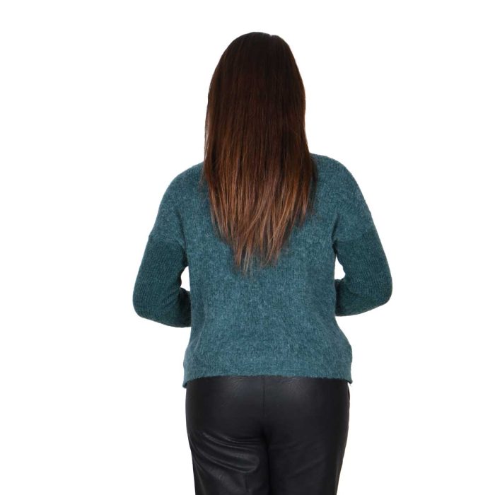 Platinum Ζακέτα Πετρόλ Γυναικεία Πλεκτή Casual All Day Free Size - IT-2855800 - Image 4