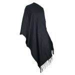 Platinum Γυναικείο Μαύρο Μαντήλι - Εσάρπα Με Κρόσσια Χειμωνιάτικο All Day - IT-3-AA