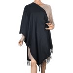 Platinum Γυναικείο Μαύρο Μαντήλι - Εσάρπα Με Κρόσσια Χειμωνιάτικο All Day - IT-3-AA - Image 2