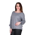 Platinum Μπλούζα Γκρι Γυναικεία Πλεκτή Νεανική Κλασική All Day - IT-50071-GR