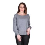 Platinum Μπλούζα Γκρι Γυναικεία Πλεκτή Νεανική Κλασική All Day - IT-50071-GR - Image 3