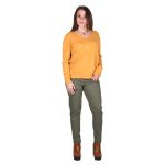 Platinum Μπλούζα Ώχρα Γυναικεία Πλεκτή Λεπτή Με Ντεκολτέ Casual Free Size - IT-6020-OM - Image 4