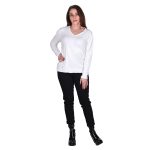 Platinum Μπλούζα Λευκή Γυναικεία Πλεκτή Λεπτή Με Ντεκολτέ Casual All Day - IT-6020-W - Image 3