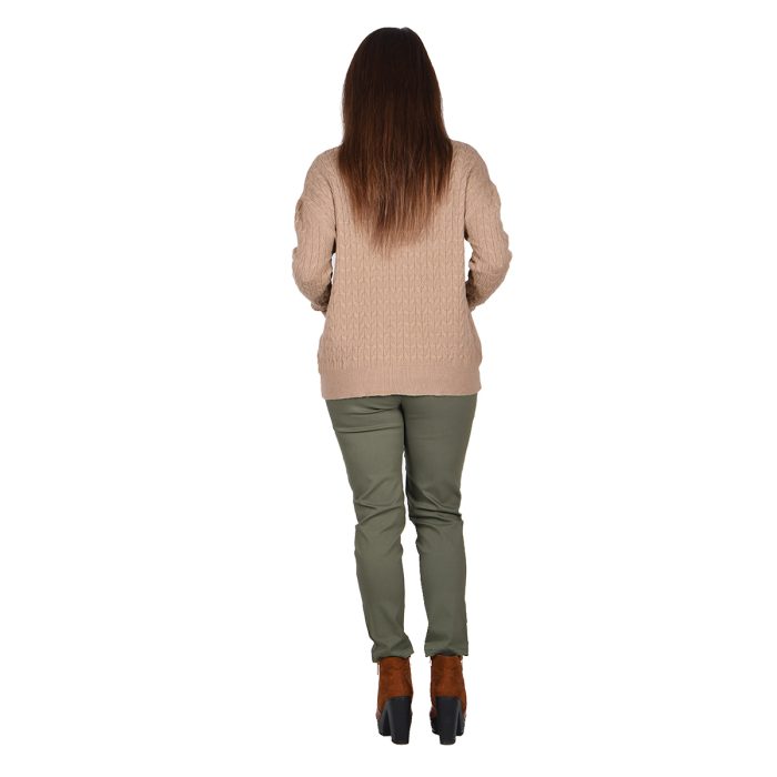 Platinum Μπλούζα Μπεζ Γυναικεία Πλεκτή Με Πλεξούδες Ασύμμετρη All Day - IT-73937-BZ - Image 3