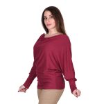 Platinum Μπλούζα Μπορντό Γυναικεία Με Μανίκι Νυχτερίδα All Day Free Size - IT-8140-2-R - Image 2