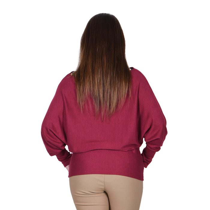 Platinum Μπλούζα Μπορντό Γυναικεία Με Μανίκι Νυχτερίδα All Day Free Size - IT-8140-2-R - Image 3