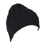 Platinum Σκούφος Μαύρος Γυναικείος Πλεκτός Με Σχέδιο Kοτσίδες Free Size - PA-0902019-B