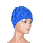 Platinum Σκούφος Μπλε Ρουα Γυναικείος Πλεκτός Με Σχέδιο Kοτσίδες Free Size - PA-0902019-BB - Image 2