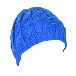 Platinum Σκούφος Μπλε Ρουα Γυναικείος Πλεκτός Με Σχέδιο Kοτσίδες Free Size - PA-0902019-BB