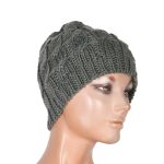 Platinum Σκούφος Πράσινος Γυναικείος Πλεκτός Με Σχέδιο Kοτσίδες Free Size - PA-0902019-G - Image 2