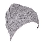 Platinum Σκούφος Γκρι Γυναικείος Πλεκτός Με Σχέδιο Kοτσίδες Free Size - PA-0902019-GR