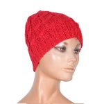 Platinum Σκούφος Κόκκινος Γυναικείος Πλεκτός Με Σχέδιο Kοτσίδες Free Size - PA-0902019-R - Image 2