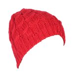 Platinum Σκούφος Κόκκινος Γυναικείος Πλεκτός Με Σχέδιο Kοτσίδες Free Size - PA-0902019-R