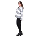 Platinum Πουλόβερ Γκρι Με Ριγέ Λευκό Γυναικείο Νεανικό Casual All Day Free Size -TK- 7094-G - Image 2