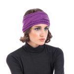 Platinum Κορδέλα Μαλλιών Μωβ Γυναικεία Πλεκτή Free Size - ama-703-10 - Image 2