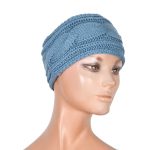 Platinum Κορδέλα Μαλλιών Γαλάζια Γυναικεία Πλεκτή Free Size - ama-703-10-GA - Image 2