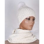 Platinum Σκούφος Σετ Με Λαιμό Λευκό Γυναικείο Βελουτέ Free Size - ama-731-05-W - Image 2