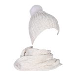 Platinum Σκούφος Σετ Με Λαιμό Λευκό Γυναικείο Βελουτέ Free Size - ama-731-05-W