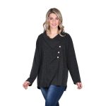 Gomore Μπλούζα Ανθρακί Γυναικεία Με Ξεχειλωτό Γιακά Μακρυμάνικη All Day XXL- 14951 - Image 2