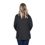 Gomore Μπλούζα Ανθρακί Γυναικεία Με Ξεχειλωτό Γιακά Μακρυμάνικη All Day XXL- 14951 - Image 3
