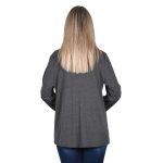 Gomore Μπλούζα Γκρι Με Μπουκλέ Σχέδιο Γυναικεία Με Ξεχειλωτό Γιακά All Day - 24955-B - Image 2