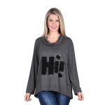 Gomore Μπλούζα Γκρι Με Μπουκλέ Σχέδιο Γυναικεία Με Ξεχειλωτό Γιακά All Day - 24955-B