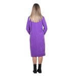 Gomore Φόρεμα Λιλά Γυναικείο Με Γιακά Μidi Καθημερινό Σε Στενή Γραμμή - 34748-PNK - Image 3