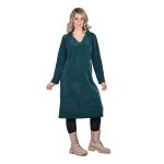 Gomore Φόρεμα Πράσινο Γυναικείο Μidi Καθημερινό Σε Ίσια Γραμμή - 34748-PR - Image 2