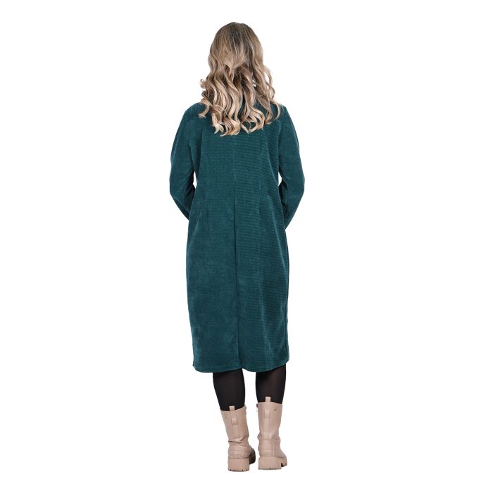 Gomore Φόρεμα Πράσινο Γυναικείο Μidi Καθημερινό Σε Ίσια Γραμμή - 34748-PR - Image 3