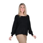 Platinum Μπλούζα Μαύρη Γυναικεία Με Χαμόγελο Νεανική Κλασική All Day - 50071-BC - Image 2