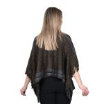 Platinum Poncho Μαύρο Μελανζέ Γυναικείο Με Κρόσσια Free Size - 701-1-B - Image 3