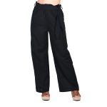 Platinum Παντελόνι Μαύρο Γυναικείο Καλοκαιρινό Φαρδύ Casual All Day Free Size - 72052-BC - Image 2