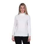 Platinum Γυναικεία Λευκή Μπλούζα Με Ζιβάγκο Με Εξώγαζα Casual All Day - 9782-V