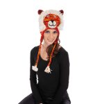 Platinum Σκούφος Πολύχρωμος Με Κοτσίδες Πλεκτός - Fleece ''Λιοντάρι''- ANIMAL HATS-L - Image 2