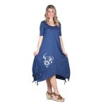 Fairyland Φόρεμα Μπλε Γυναικείο Καλοκαιρινό Κοντομάνικο Casual Με Νότες All Day - FM-5852-BL - Image 2