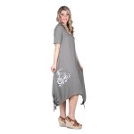 Fairyland Φόρεμα Γκρι Γυναικείο Κοντομάνικο Casual Με Νότες All Day - FM-5852-RG - Image 2