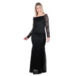 Fairyland Φόρεμα Μαύρο Γυναικείο Με Δαντέλα Maxi Βραδινό ''Γοργονέ'' All Day Free Size - FM-674-D