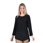 Gomore Μπλούζα Μαύρη Γυναικεία Μακρυμάνικη Με Διαφάνεια All Day Free Size - GM-276