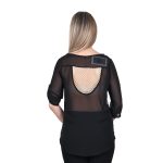 Fairyland Μπλούζα Μαύρη Με Σχέδια Γυναικεία Διαφάνειες Και Παγέτες ''Cool'' Free Size - GM-766-C - Image 2